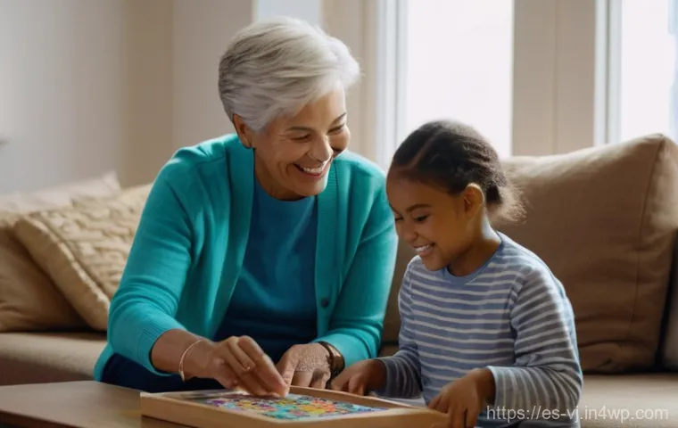 멀티제너레이션 주거의 라이프스타일 변화 - **Prompt:** A heartwarming scene of a multi-generational family happily interacting in a brightly li...