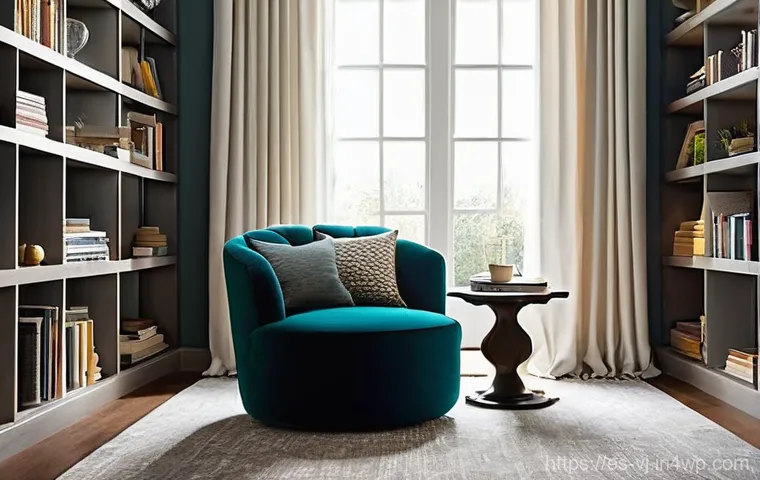 멀티제너레이션 주거 공간의 소음 관리 방법 - **Prompt:** "A serene and inviting reading nook designed as a personal acoustic sanctuary within a m...