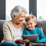 효과적인 멀티제너레이션 주거 소통 채널 - **Prompt 1: Intergenerational Digital Connection**
    "A heartwarming and bright indoor scene featu...