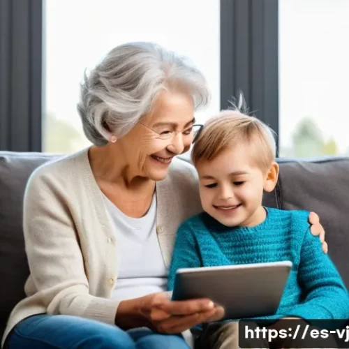 효과적인 멀티제너레이션 주거 소통 채널 - **Prompt 1: Intergenerational Digital Connection**
    "A heartwarming and bright indoor scene featu...